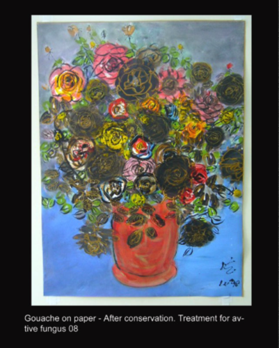 Gouache on paper - After conservation.